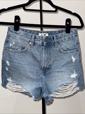 Lovers + Friends Light Blue Distressed Denim Cutoff Shorts